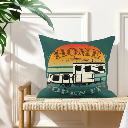 Home Is Where You Open It - TrailManor - Pillow Case Cover 18x18"