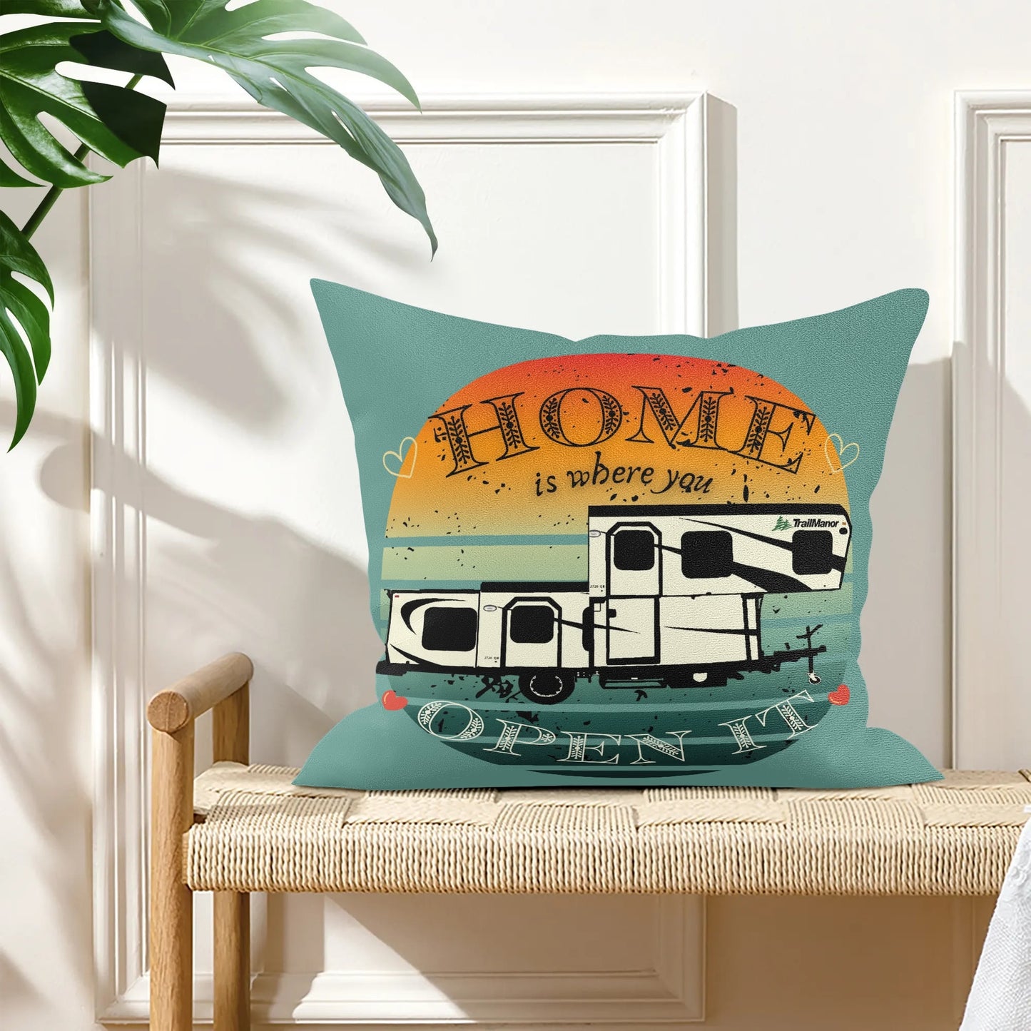 Home Is Where You Open It - TrailManor - Pillow Case Cover 18x18"