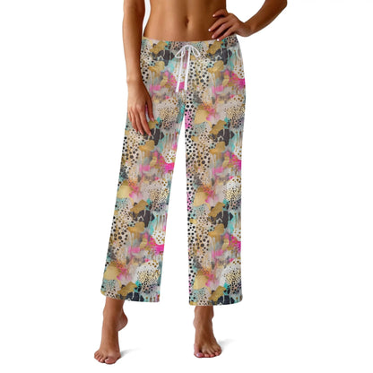 Womens Sheer Floral Swimsuit Bikini Beach Cover-Up Pants