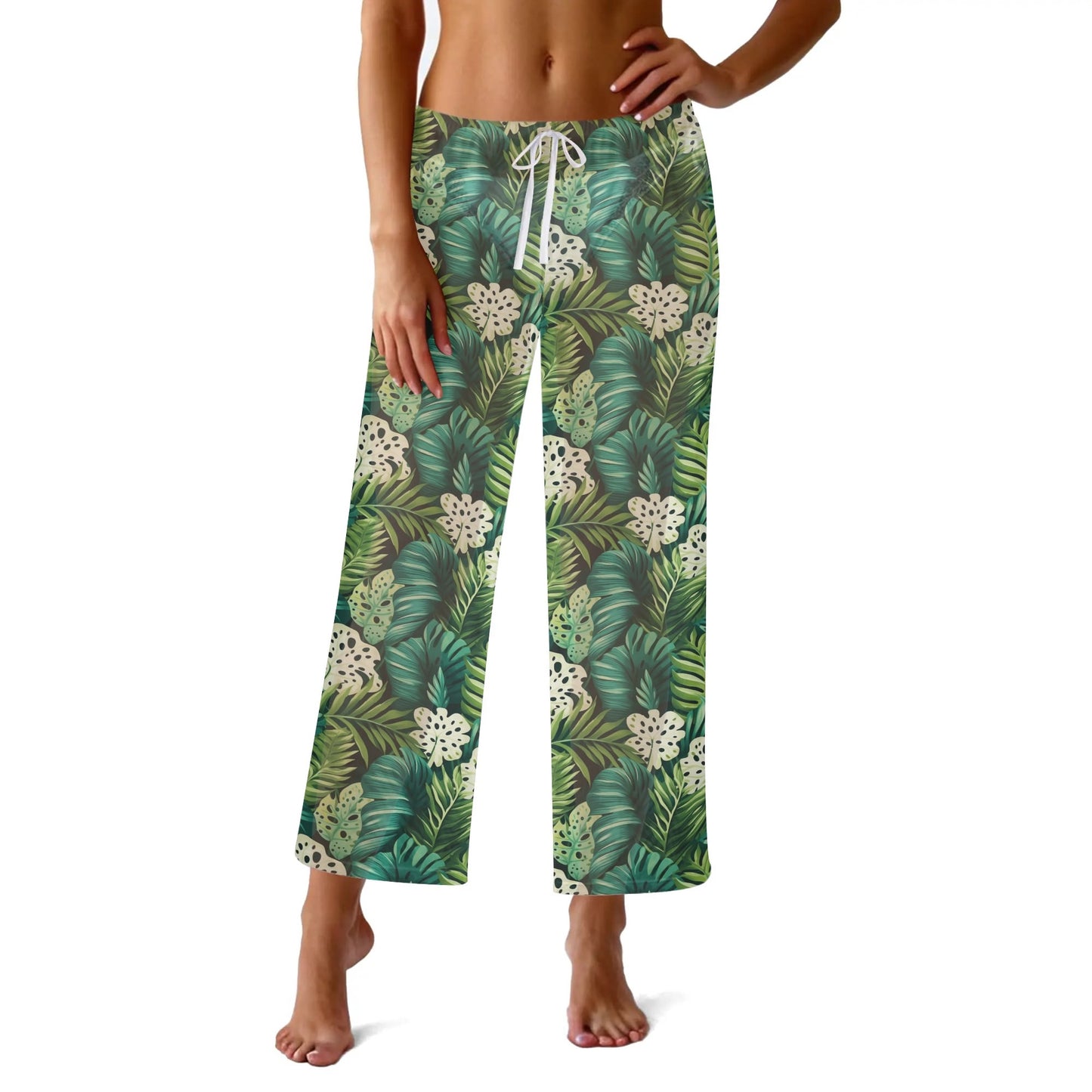 Womens Sheer Floral Swimsuit Bikini Beach Cover-Up Pants