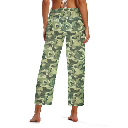 Womens Sheer Camo Swimsuit Bikini Beach Cover-Up Pants