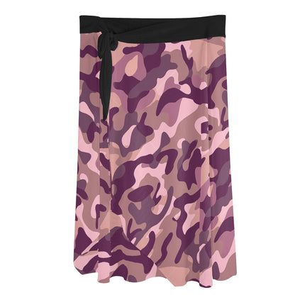 Womens Camo Swimsuit Cover Up Side Tie Beach Sarong Wrap Maxi Skirt