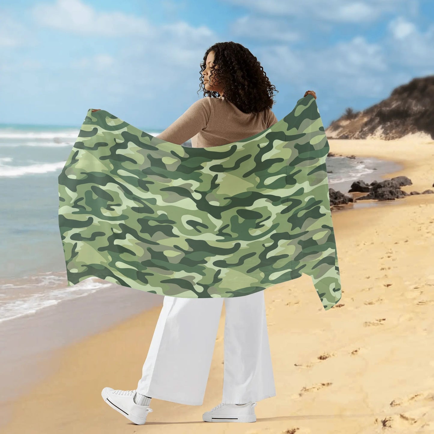 Womens Camo Sarong Bikini Bathing Suit Beach Coverup