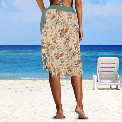 Womens Camo Swimsuit Cover Up Side Tie Beach Sarong Wrap Maxi Skirt