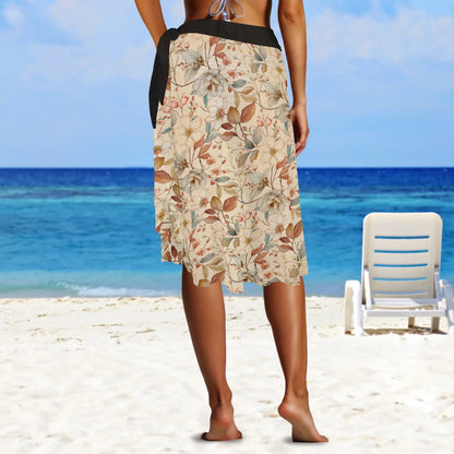 Womens Camo Swimsuit Cover Up Side Tie Beach Sarong Wrap Maxi Skirt