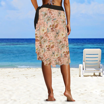 Womens Camo Swimsuit Cover Up Side Tie Beach Sarong Wrap Maxi Skirt