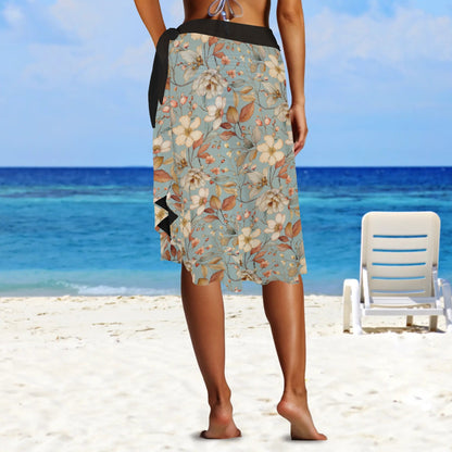 Womens Camo Swimsuit Cover Up Side Tie Beach Sarong Wrap Maxi Skirt