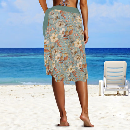 Womens Camo Swimsuit Cover Up Side Tie Beach Sarong Wrap Maxi Skirt