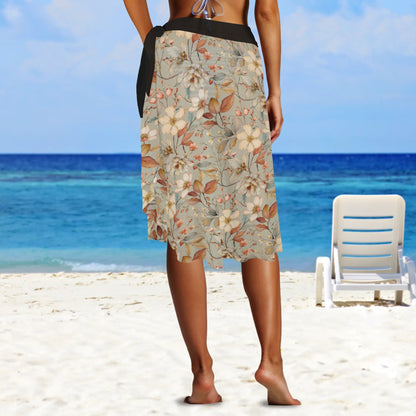 Womens Camo Swimsuit Cover Up Side Tie Beach Sarong Wrap Maxi Skirt