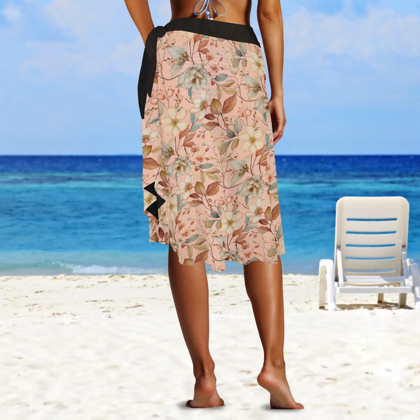 Womens Camo Swimsuit Cover Up Side Tie Beach Sarong Wrap Maxi Skirt