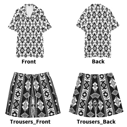 Mens Regular Fit Hawaiian Short Sleeve Shirt and Shorts Set