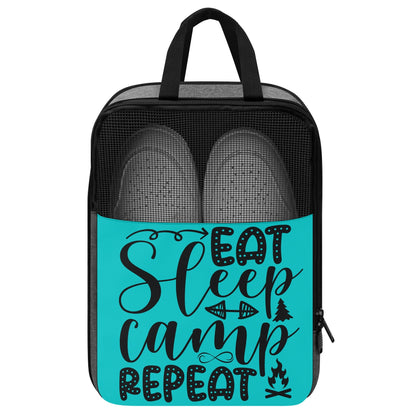 Eat Sleep Camp Repeat - Shoe Bag for Storage or Travel