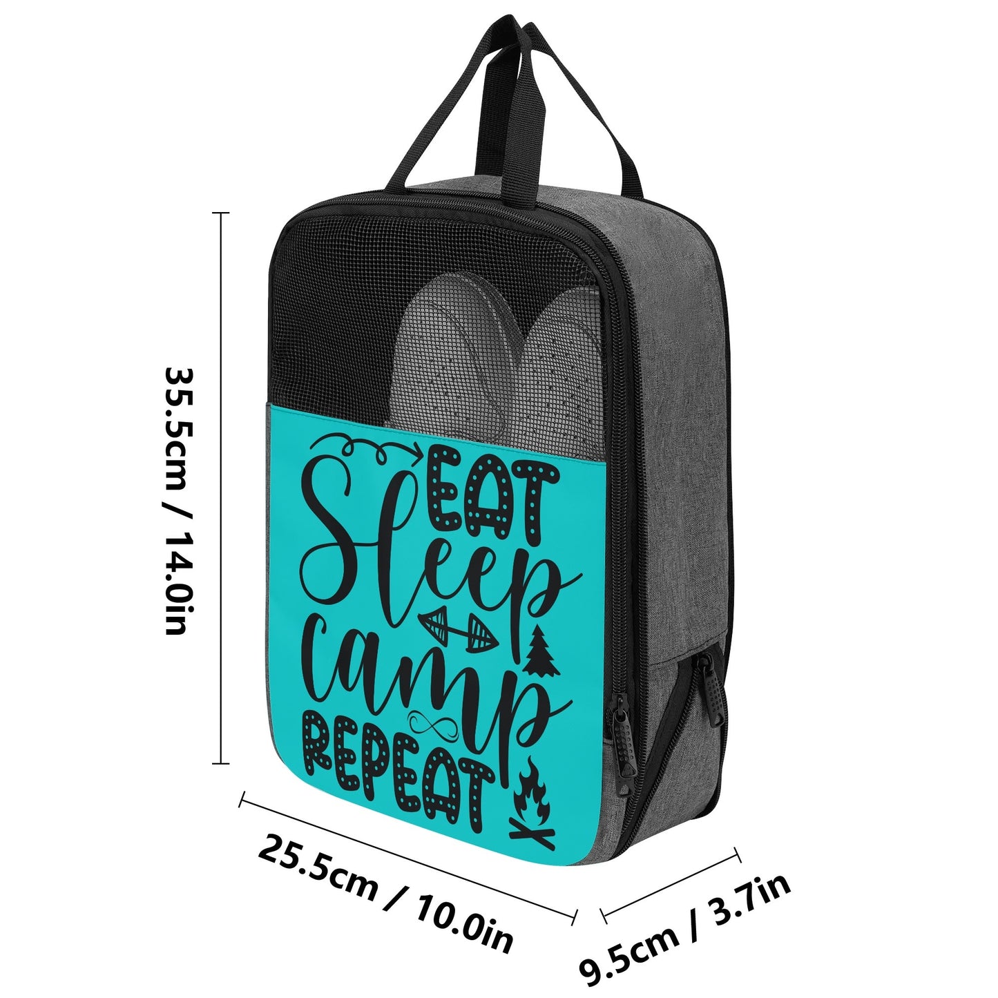 Eat Sleep Camp Repeat - Shoe Bag for Storage or Travel