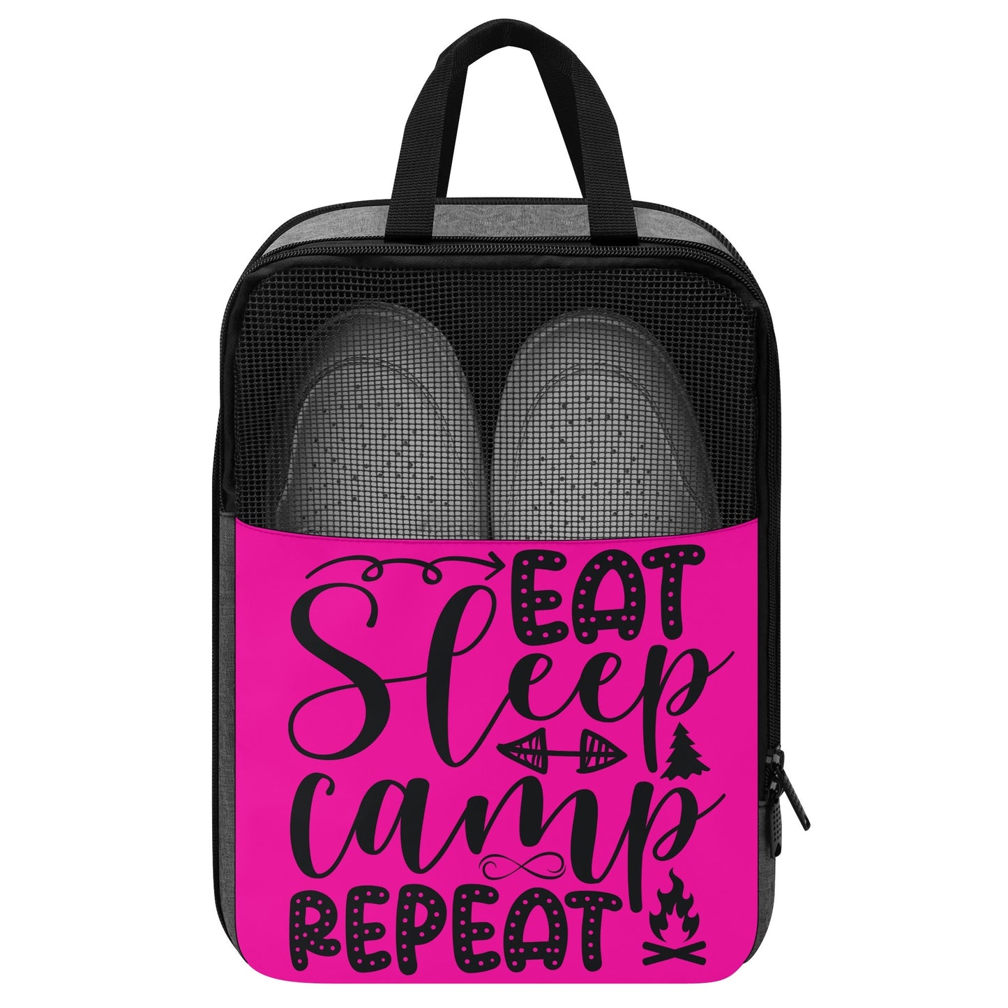 Eat Sleep Camp Repeat - Shoe Bag for Storage or Travel