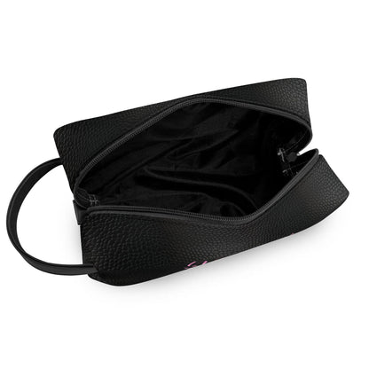 Wake Up and Smell The Hairspray in a Black Leather Look - Toiletry Bag Perfect For Hair Products