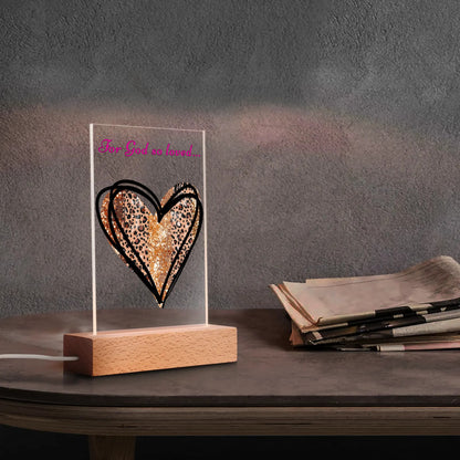 For God So Loved - Rectangular LED Acrylic Night Light with Wooden Base