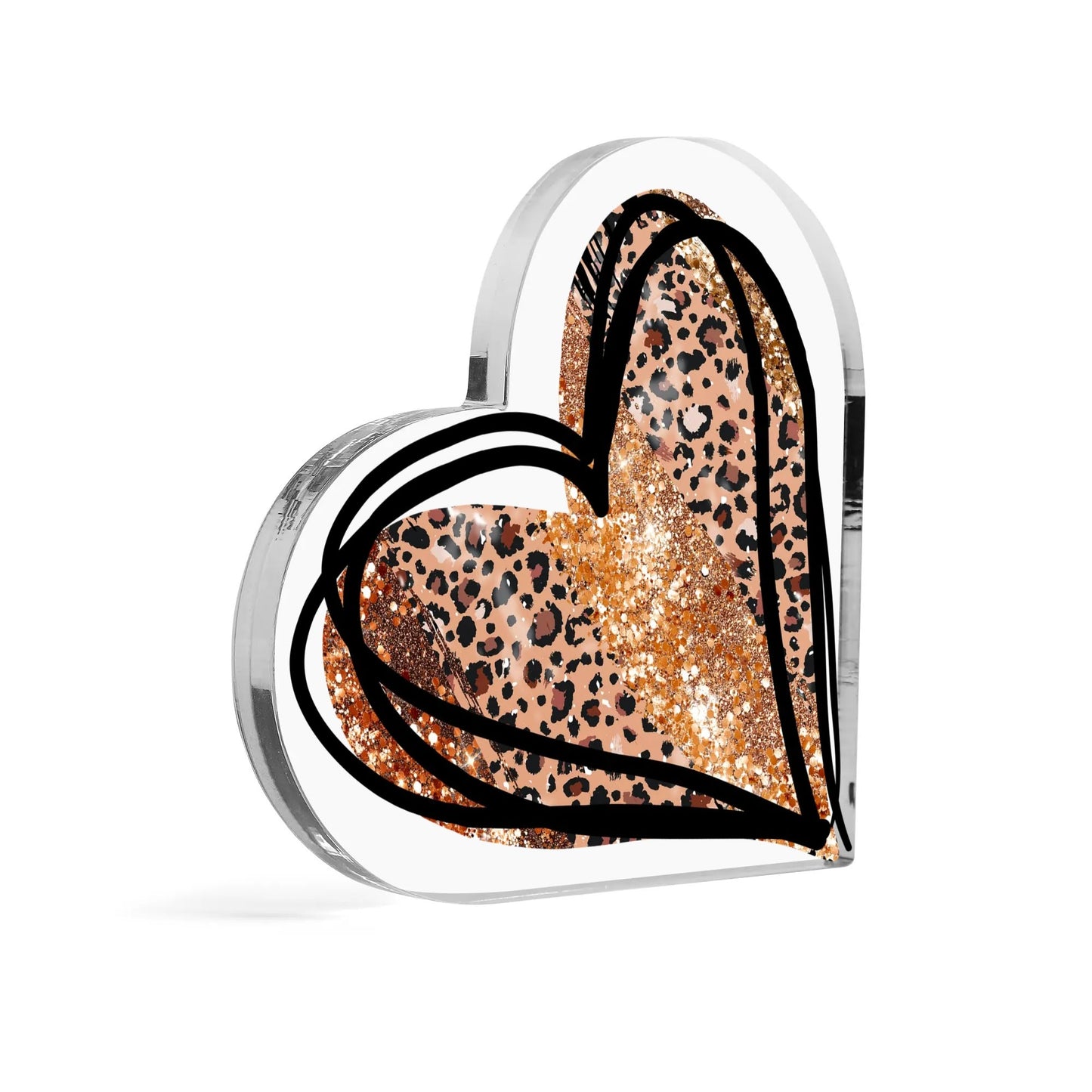 Glamorous Wild Heart - Heart Shaped Acrylic Tabletop Keepsake Ornament Gift