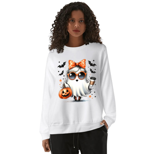 Boojie Halloween Ghost - Unisex Soft 100% Cotton Sweatshirt