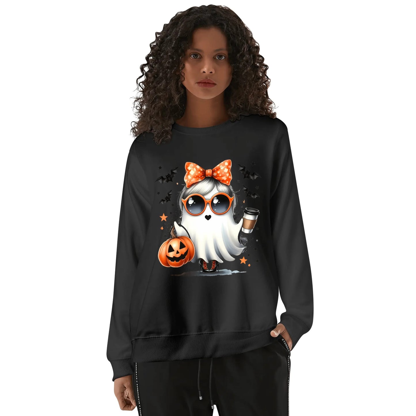 Boojie Halloween Ghost - Unisex Soft 100% Cotton Sweatshirt