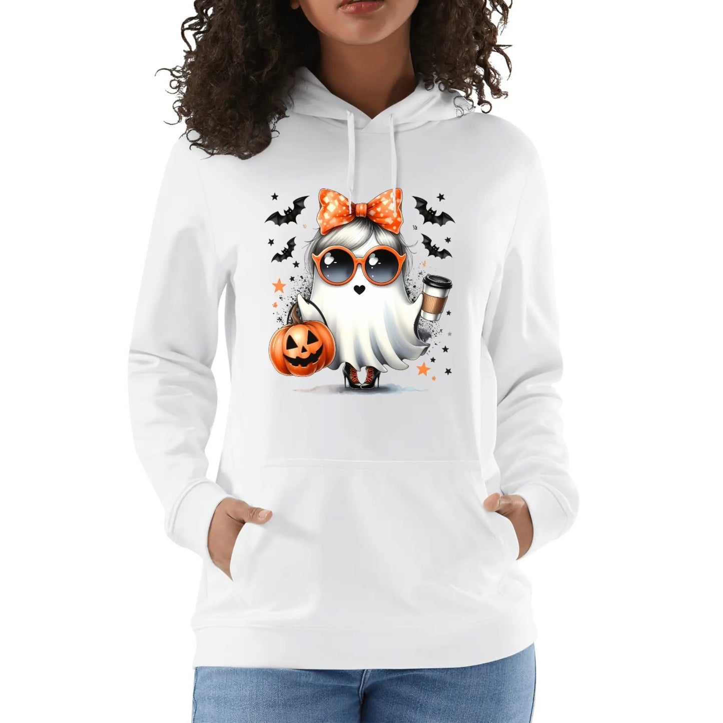 Boojie Halloween Ghost - Unisex Soft 100% Cotton Hoodie - Cute Spooky Season Essential