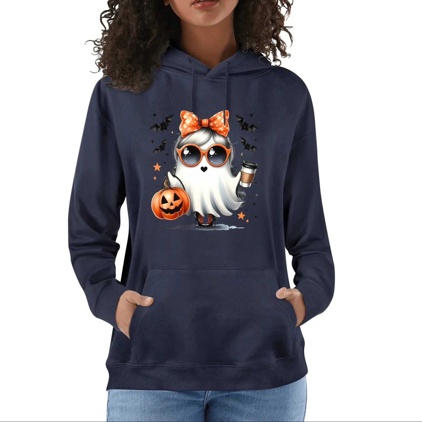 Boojie Halloween Ghost - Unisex Soft 100% Cotton Hoodie - Cute Spooky Season Essential