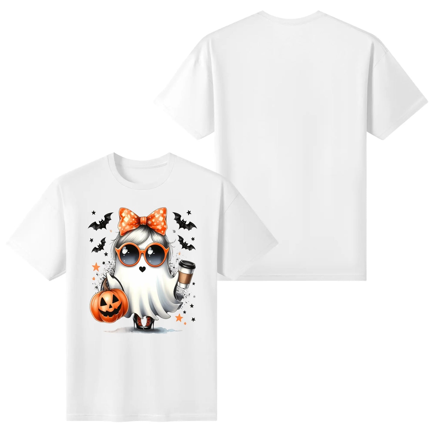 Boojie Halloween Ghost - Womens Super Soft 100% Cotton T-Shirts