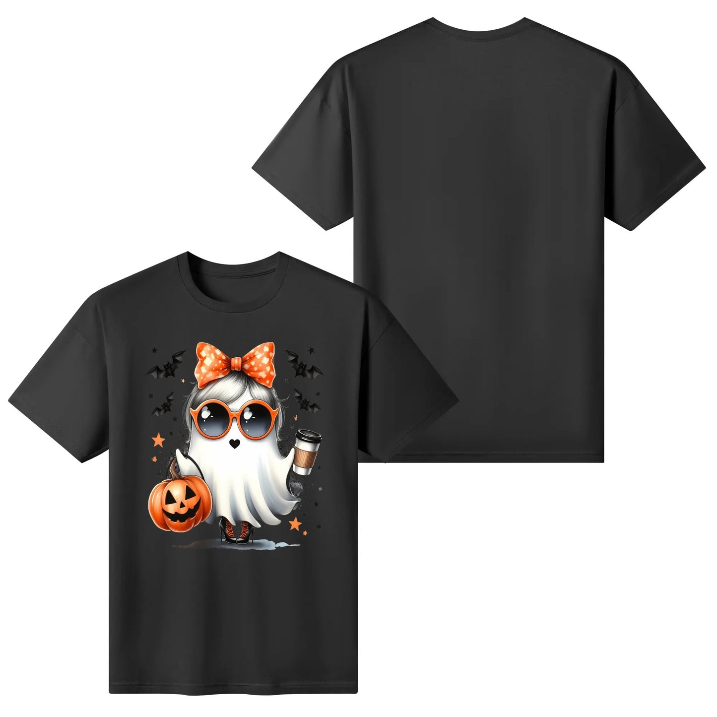 Boojie Halloween Ghost - Womens Super Soft 100% Cotton T-Shirts