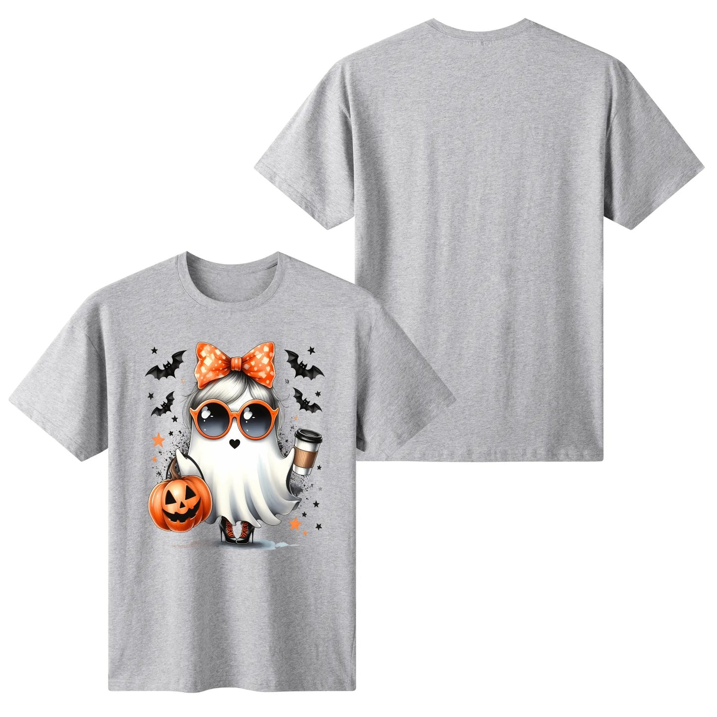 Boojie Halloween Ghost - Womens Super Soft 100% Cotton T-Shirts