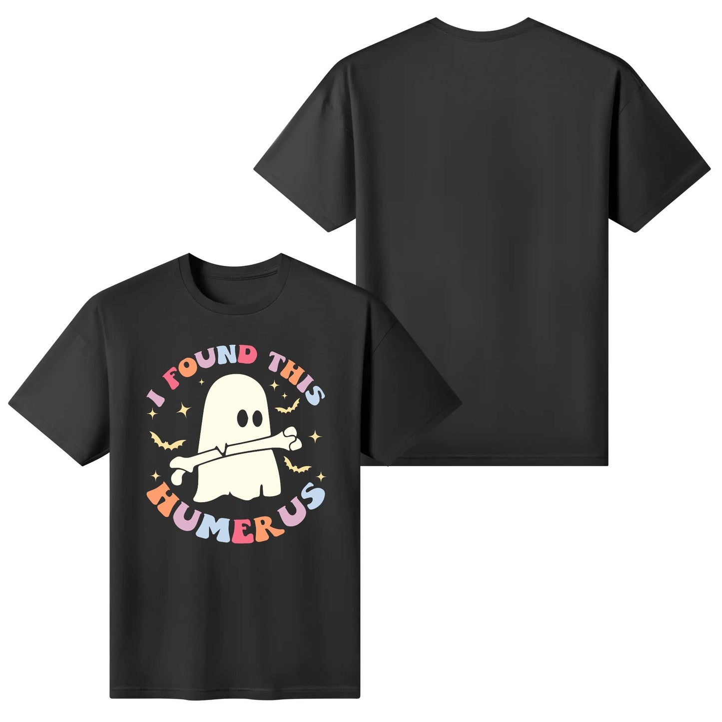 I Found This Humerus - Womens Super Soft 100% Cotton T-Shirts - Funny Halloween Tee