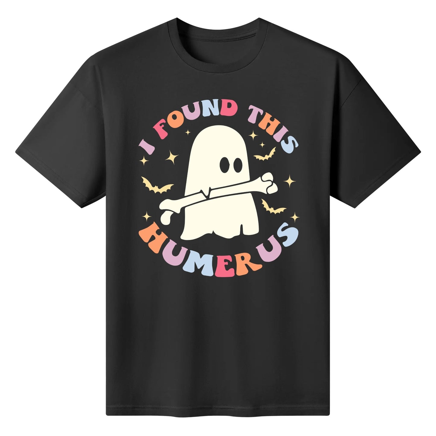 I Found This Humerus - Womens Super Soft 100% Cotton T-Shirts - Funny Halloween Tee