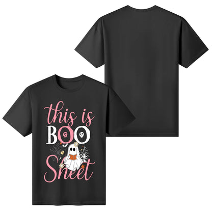 This is BOO Sheet - Womens Super Soft 100% Cotton T-Shirts - Funny Halloween Ghost Tee