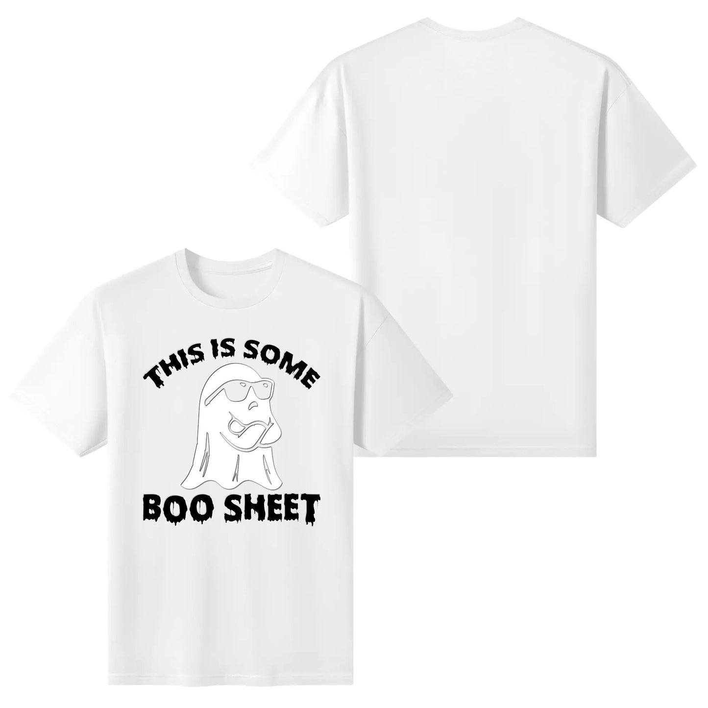 This Is Some Boo Sheet - Womens Super Soft 100% Cotton T-Shirts - Funny Halloween Ghost Tee