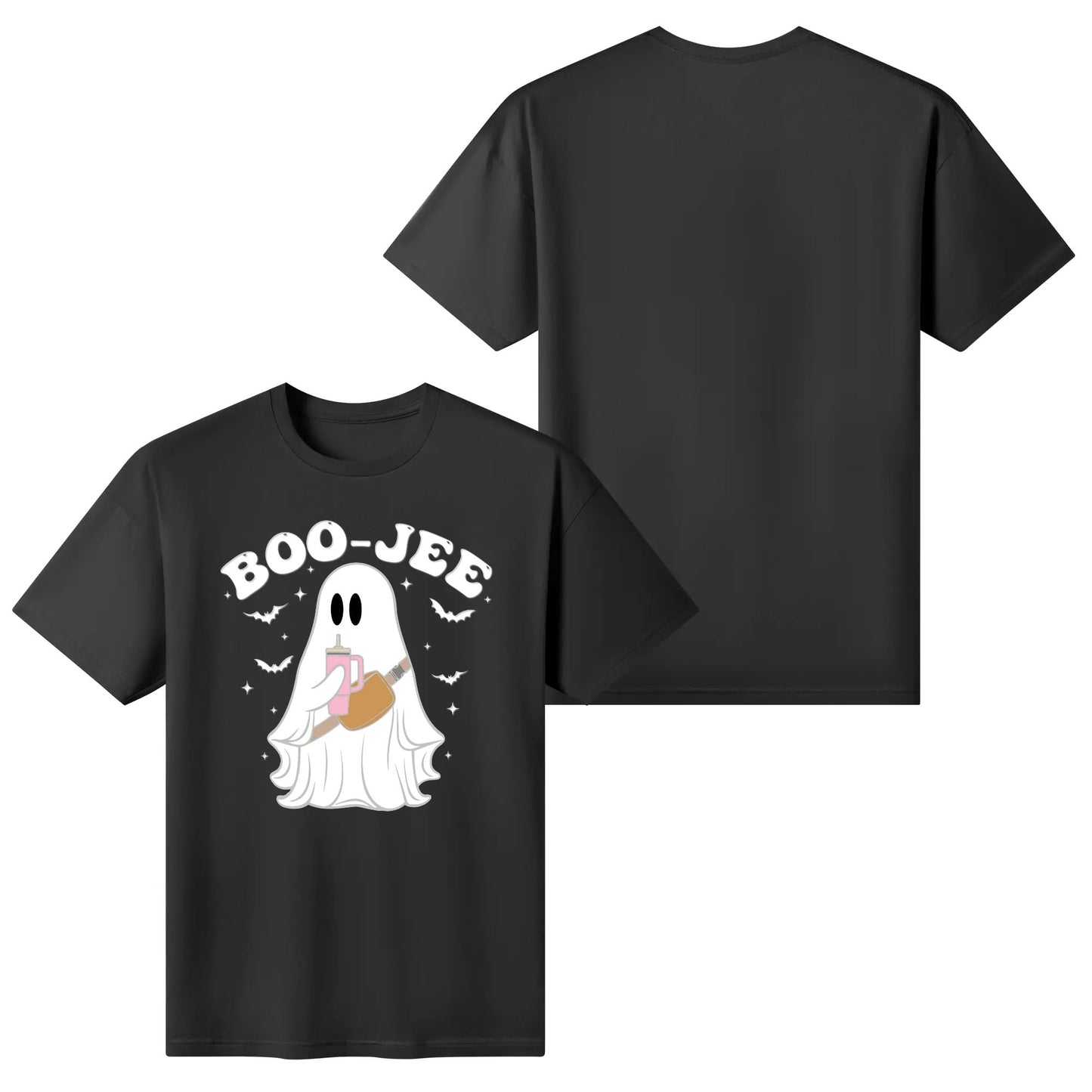 BOO-Jee Ghost - Womens Super Soft 100% Cotton T-Shirts - Fun Halloween Tee