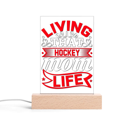 Mom Life - LED Acrylic Night Light and Wooden Base Table Décor