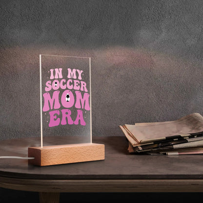 Mom Life - LED Acrylic Night Light and Wooden Base Table Décor