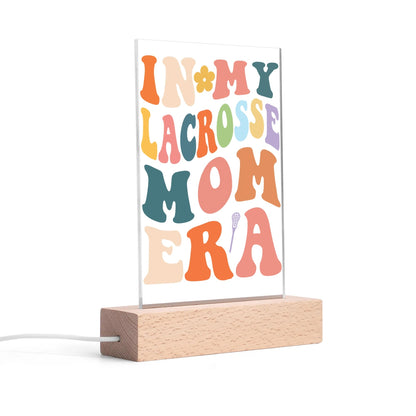 Mom Life - LED Acrylic Night Light and Wooden Base Table Décor