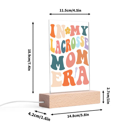 Mom Life - LED Acrylic Night Light and Wooden Base Table Décor