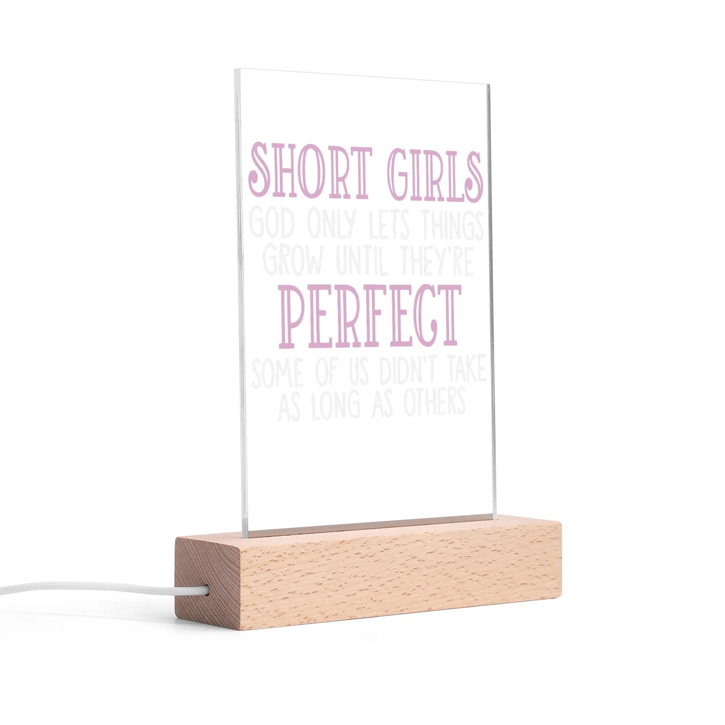 Fun and Sarcastic - Rectangular LED Acrylic Night Light and Wooden Base Table Décor