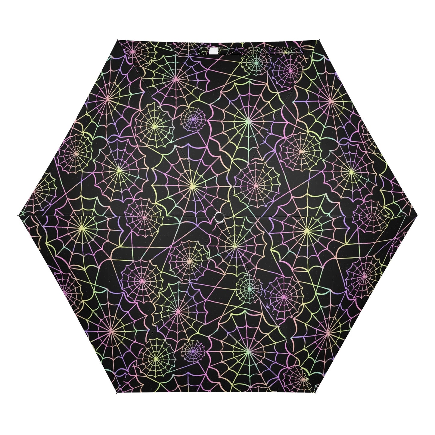 Neon Webs - Manual Folding Halloween Umbrella - Print on Outside