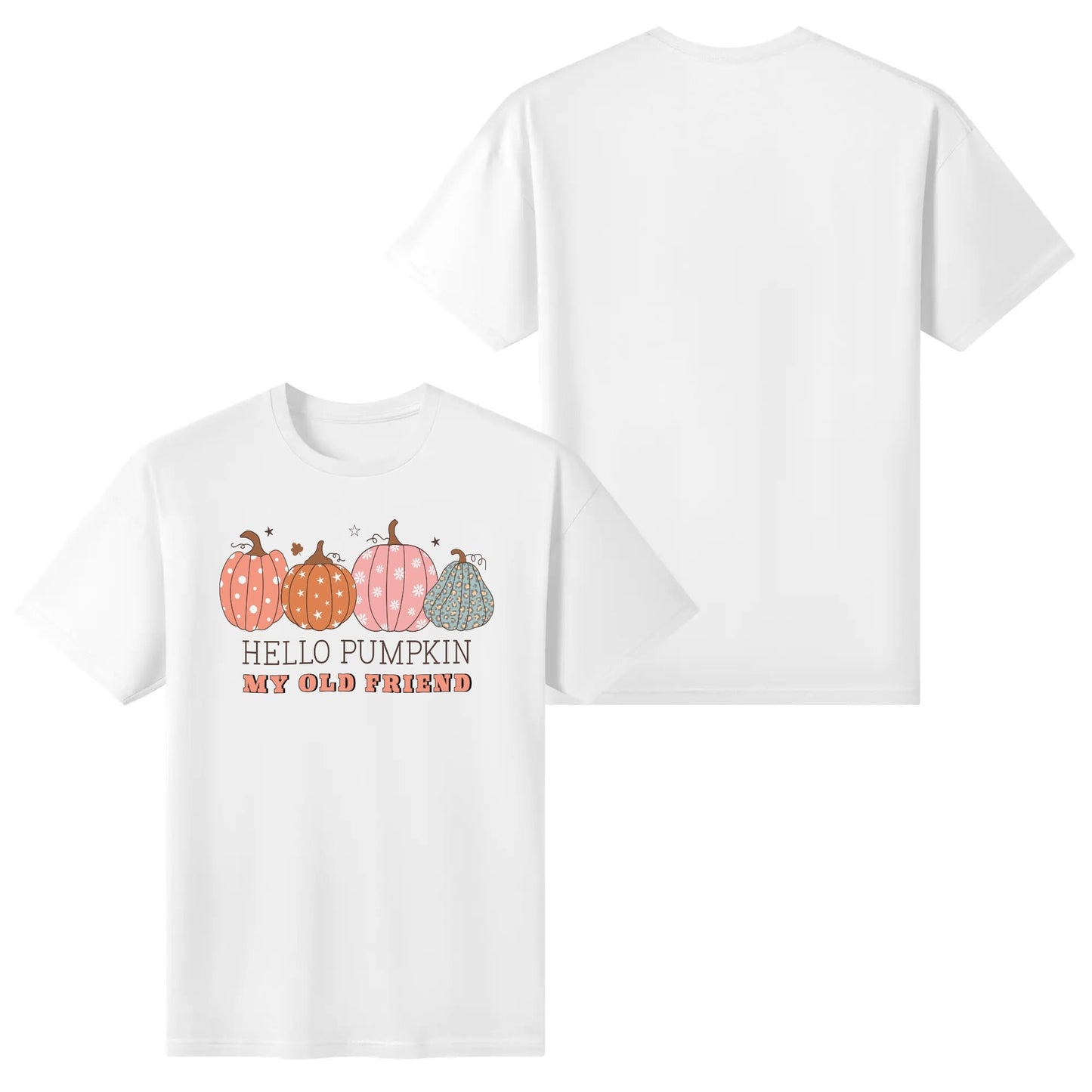 Hello Pumpkin My Old Friend - Womens Super Soft 100% Cotton T-Shirt Celebrating Fall