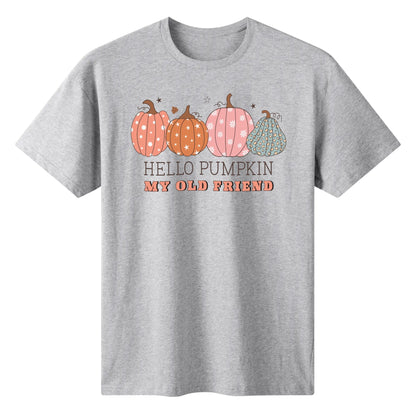 Hello Pumpkin My Old Friend - Womens Super Soft 100% Cotton T-Shirt Celebrating Fall