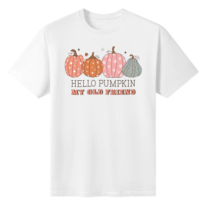 Hello Pumpkin My Old Friend - Womens Super Soft 100% Cotton T-Shirt Celebrating Fall