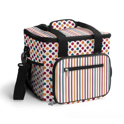 Fall Coloured Striped - Insulated Picnic Bag Leakproof Cooler Bag Lunch Box