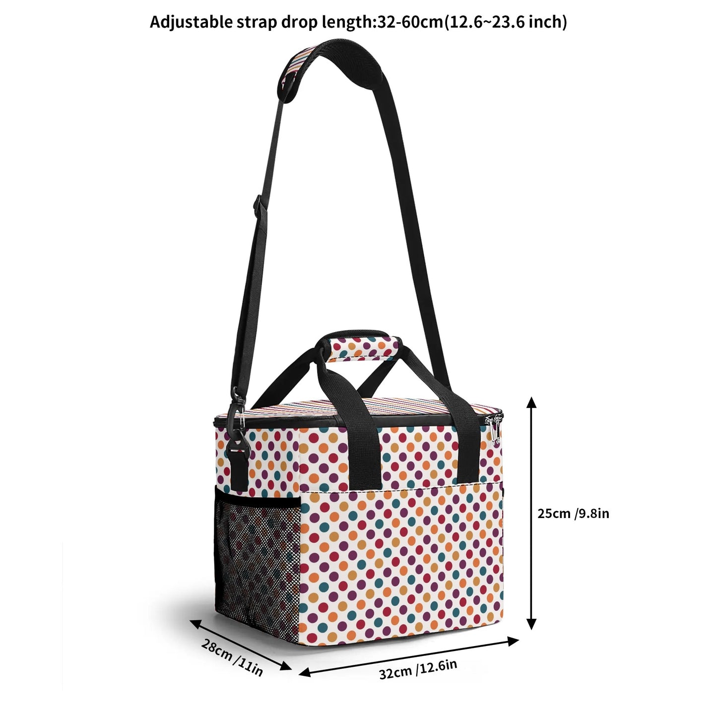 Fall Coloured Striped - Insulated Picnic Bag Leakproof Cooler Bag Lunch Box