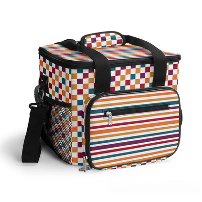 Fall Coloured Striped - Insulated Picnic Bag Leakproof Cooler Bag Lunch Box