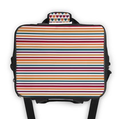 Fall Coloured Striped - Insulated Picnic Bag Leakproof Cooler Bag Lunch Box