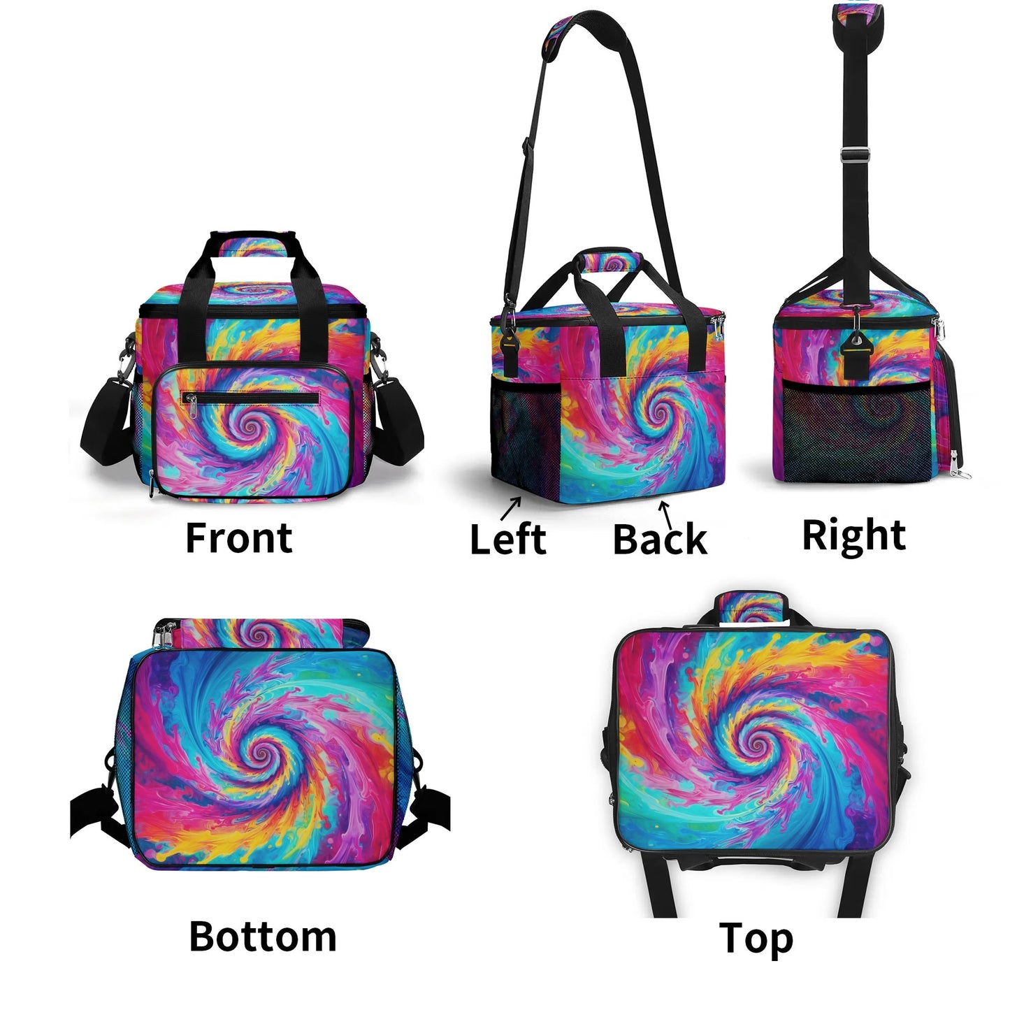 Rainbow Tie-Dye - Insulated Picnic Bag Leakproof Cooler Bag Lunch Box