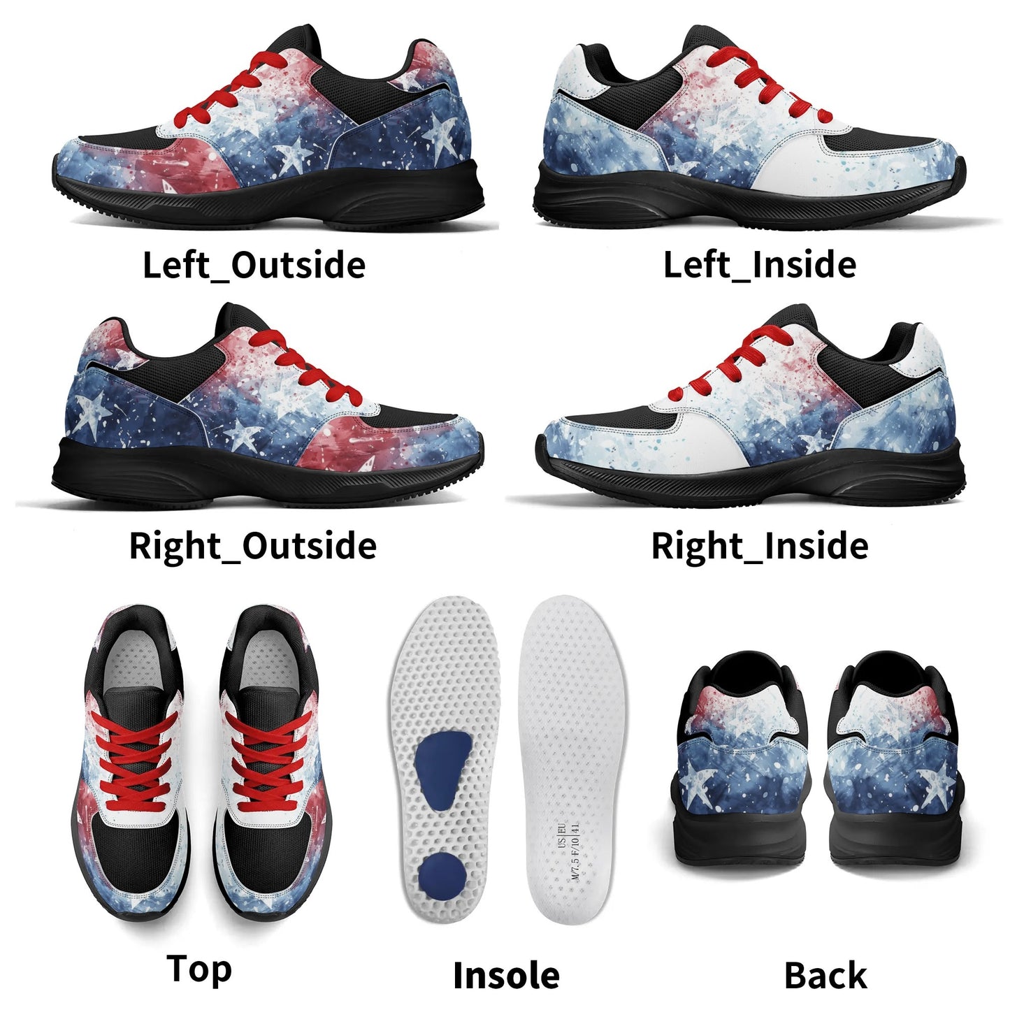 USA Abstract Runners - Adult Lightweight Low Top Mesh and PU Athletic Fashion Shoes