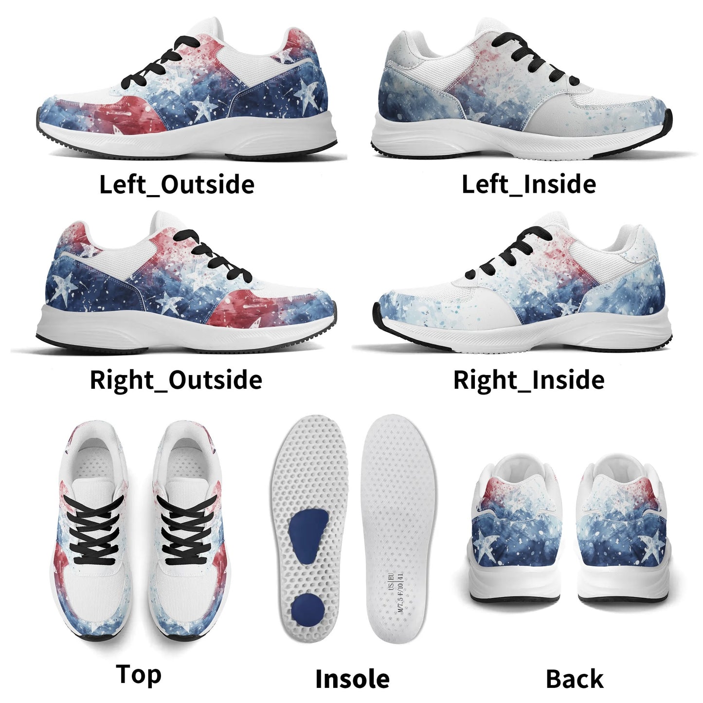 USA Abstract Runners - Adult Lightweight Low Top Mesh and PU Athletic Fashion Shoes