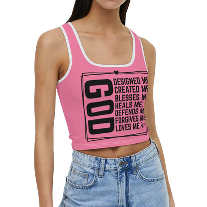 God Loves Me - Womens Summer Stretch Crop Tank Top